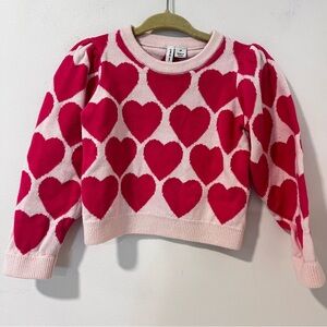 Janie and Jack Sweetheart Heart Knit crew neck Sweater